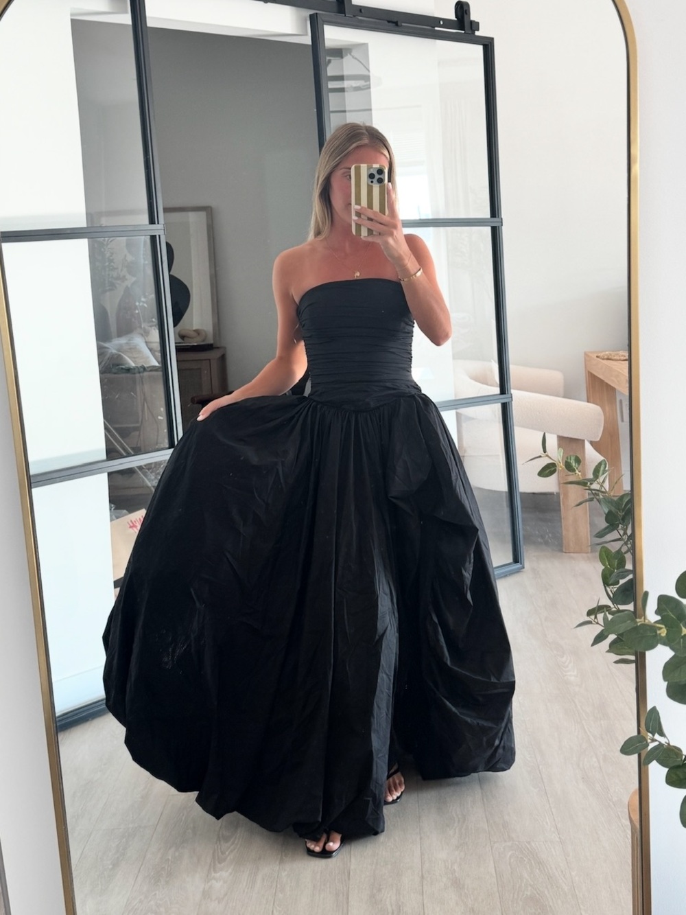 Strapless Black High-Slit Jillian Maxi Evening Gown Babyboo - Picture 5 of 7